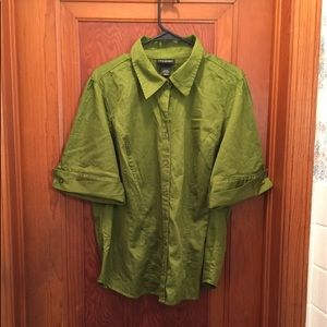 Lane Bryant gem tone chartreuse blouse size18/20